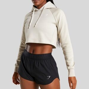 Women's light yellow cropped Hoodie by Gymshark medium athletic wear workout